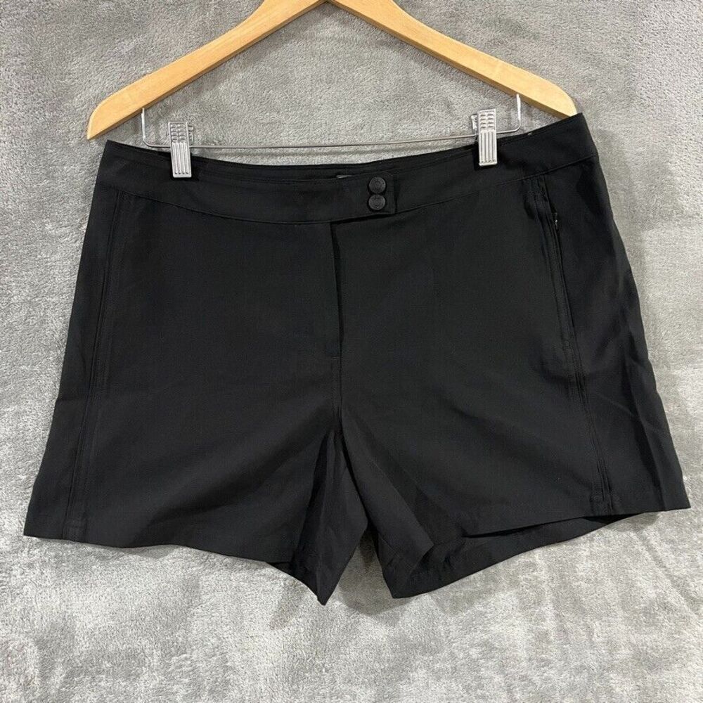 Eddie Bauer Shorts Women's Sz 14 Black Hiking Fishing Golf Outdoor Pockets Camp